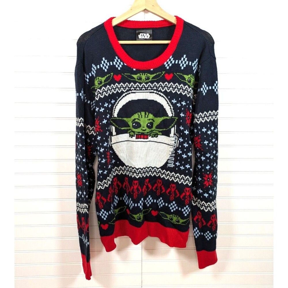 Geeknet Star Wars Christmas Sweater Mens XL Baby Yoda Fair Isle Holiday Festive